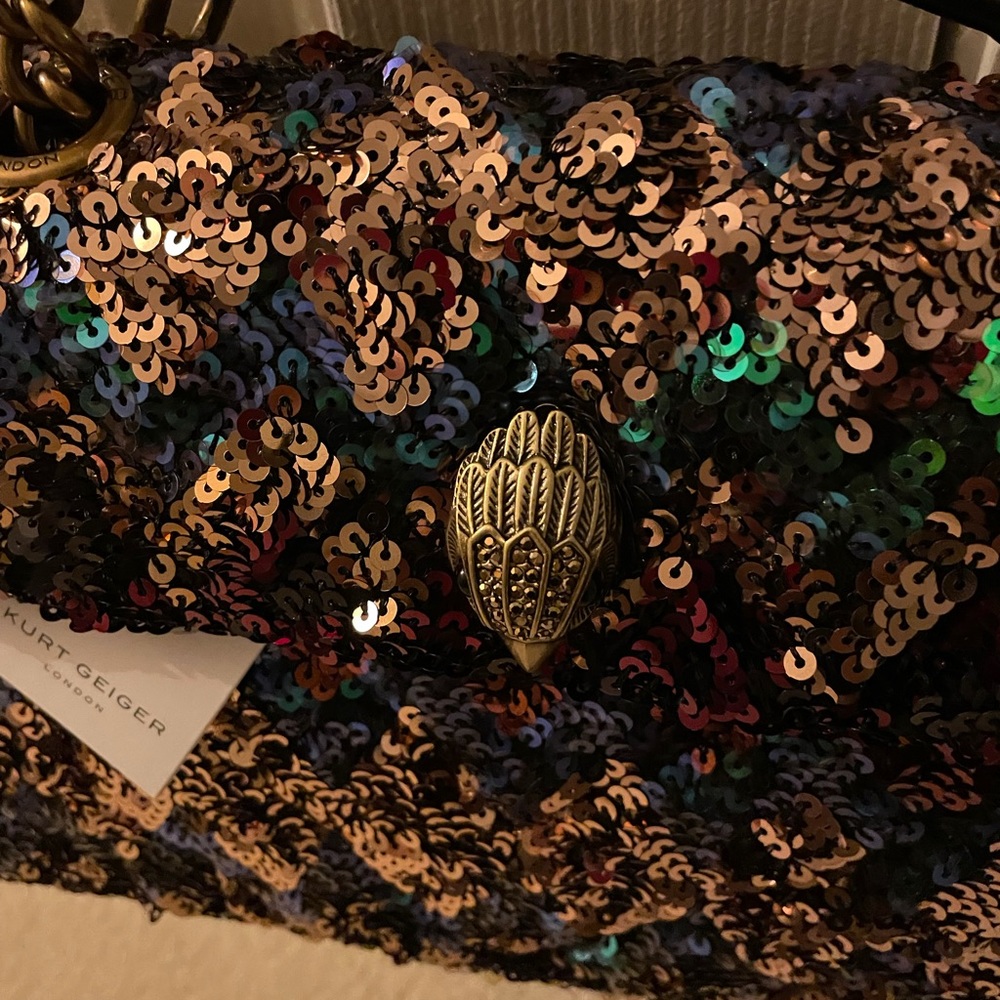NWT KURT GEIGER MULTI COLOR SEQUINS SHOULDER BAG GORGEOUS!! - Picture 9 of 13